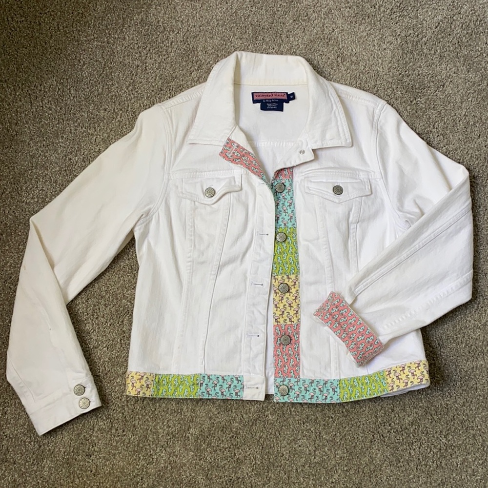 Vineyard Vines white denim jacket